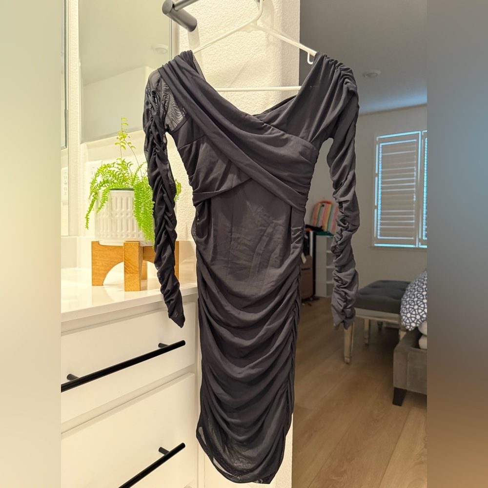 Black stretchy mesh dress size small